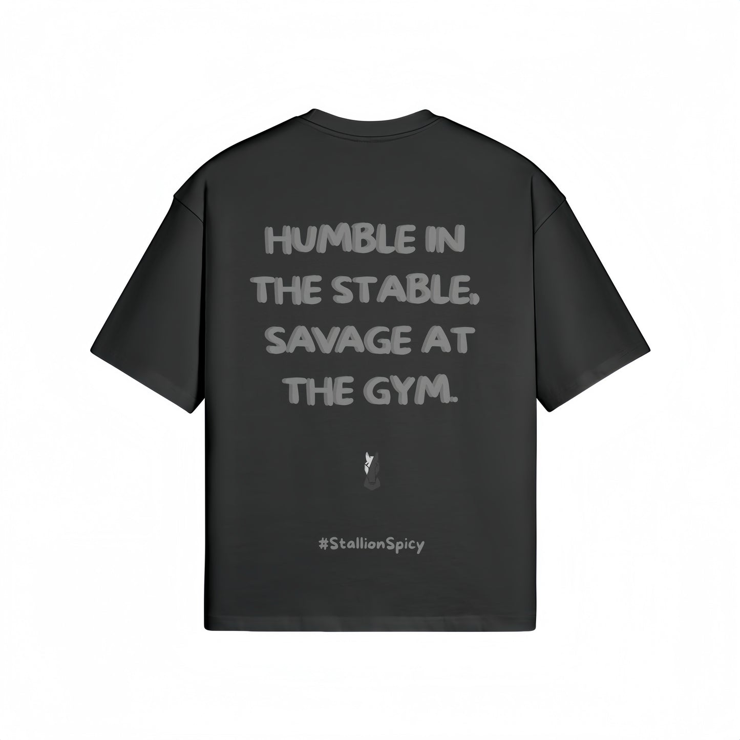 Train Hard, Laugh Harder S1 | Ash On Charcoal Oversized Tee