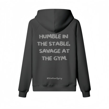 Train Hard, Laugh Harder S1 | Ash On Charcoal Oversized Hoodie