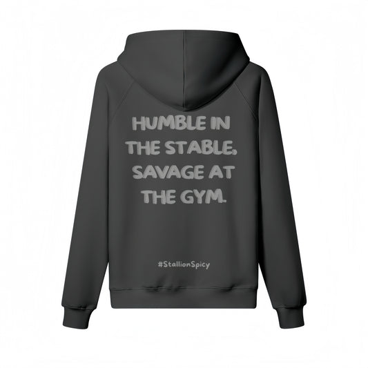 Train Hard, Laugh Harder S1 | Ash On Charcoal Oversized Hoodie