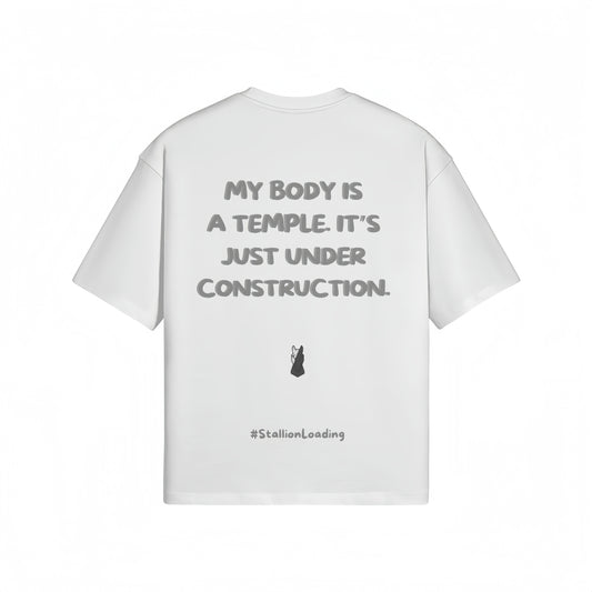 Train Hard, Laugh Harder S2 | Ash On Void White Oversized Tee