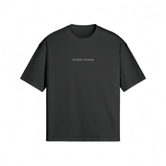 Train Hard, Laugh Harder S1 | Ash On Charcoal Oversized Tee